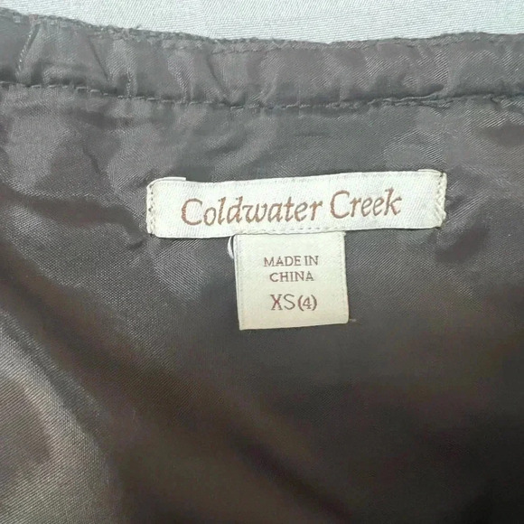 COLD WATER CREEK SKIRT BROWN WOOL TWEED ALINE MID LENGTH PLEATED SIZE 4 - Picture 9 of 13